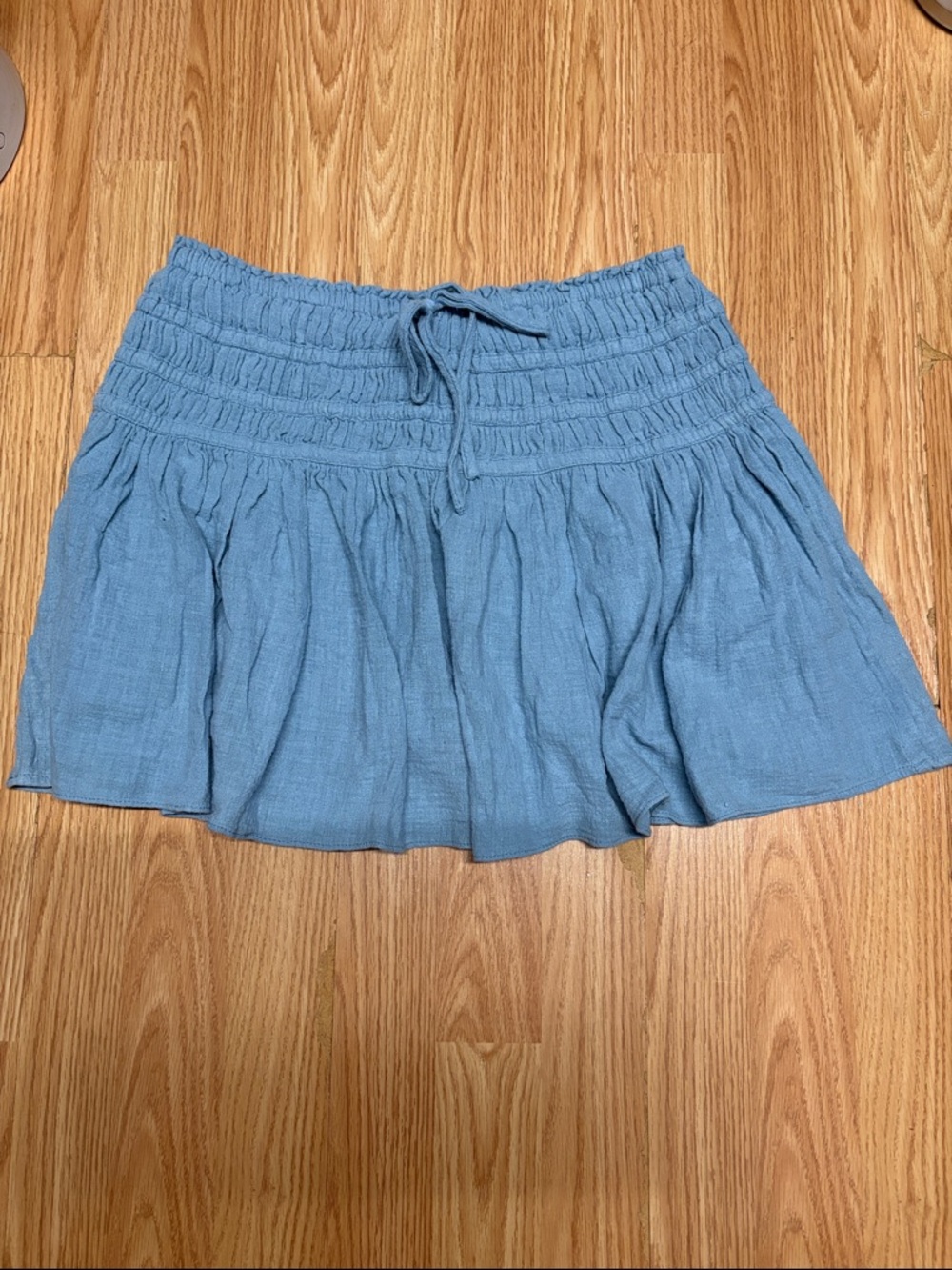 mahina Light Blue Smocked skort